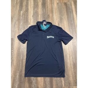 Seattle Mariners Majestic Men's Medium Polo Shirt‎ NWT